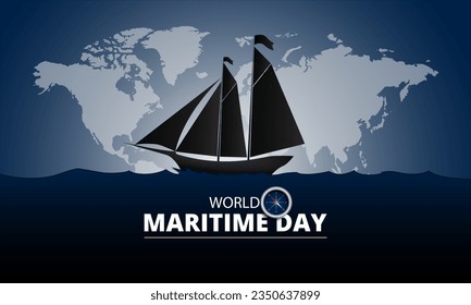 World Maritime Day September 30 background vector illustration