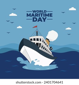 world Maritime day template vector