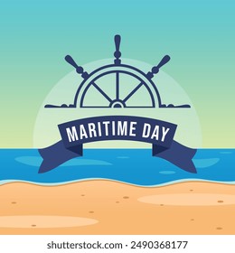 World Maritime Day vector design template good for celebration usage. Maritime Day design. flat design. eps 10. 