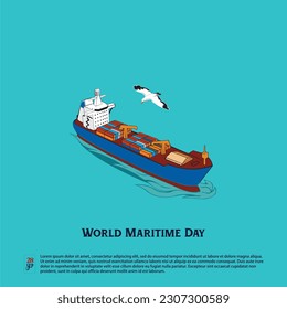 World Maritime Day vector illustration.