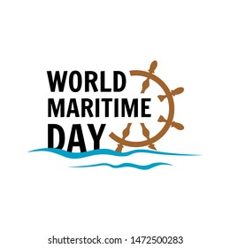 World Maritime Day water and anchor vector design concept