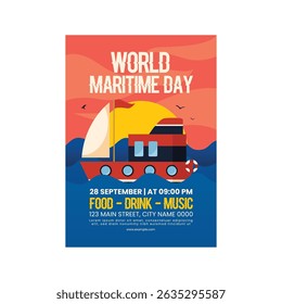 Modelo de cartaz de panfleto marítimo mundial