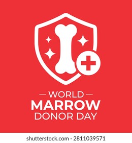 World Marrow Donor Day ribbon logo with bone symbol and modern healthcare concept.