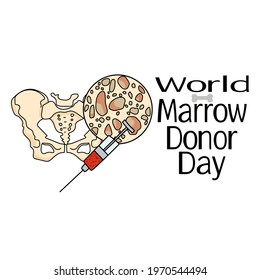 World Marrow Donor Day, Schematic Representation Of Bone Marrow And Bone Tissue, For Poster Or Banner Vector Illustration