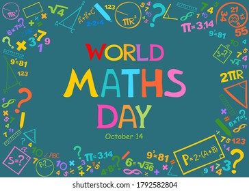 World Math Day. October 14. Vector illustration