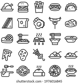 world meals foods icon set