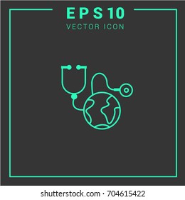 World medicine icon vector. Web. Graphic element.