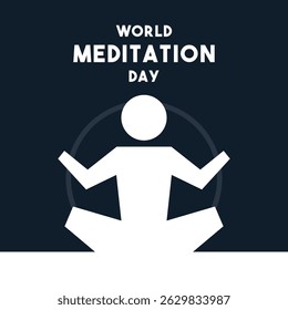 Dia Mundial da Meditação. Maio. Vetor de design plano. Ícone de meditação. Eps 10.