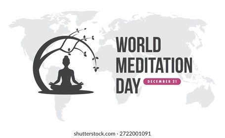 dia de meditação mundial vetor projeto plano