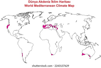 Mapa mundial del clima en el Mediterráneo, ilustrador