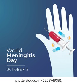 World Meningitis Day design template good for celebration. meningitis ribbon vector illustration. flat ribbon design. flat design. vector eps 10.