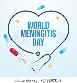 World Meningitis Day design template good for celebration usage. vector eps 10.  flat design. meningitis ribbon design.