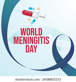 World Meningitis Day Design-Vorlage gut für Feier-Nutzung. Vektor eps 10. flaches Design. Meningitis-Band-Design.