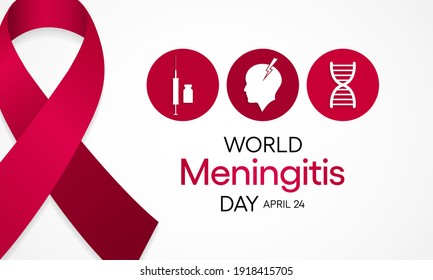 World Meningitis day observed each year on April 24th. it is an inflammation of the protective membranes covering the brain and spinal cord.  Vector illustration.