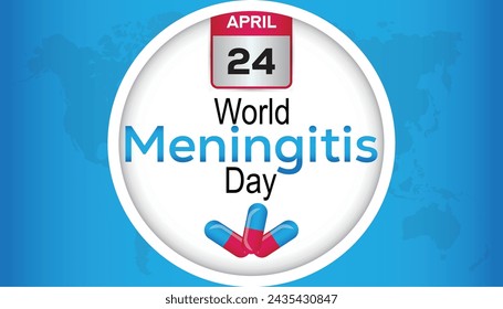 World Meningitis Day observed every year in April. Template for background, banner, card, poster with text inscription.