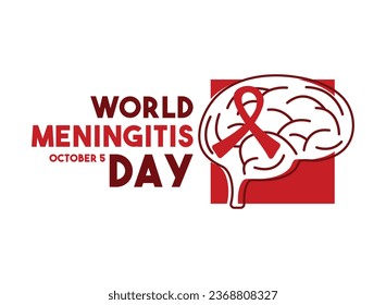 World Meningitis Day. October 5. White background. Poster, banner, card, background. Eps 10.