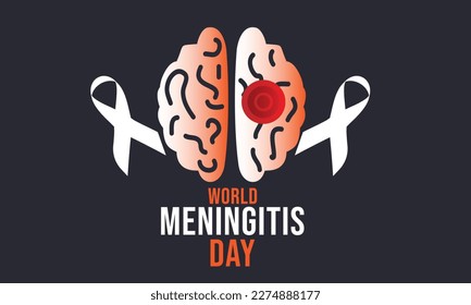  Día Mundial de la Meningitis. Plantilla para fondo, cartel, tarjeta, cartel   