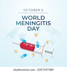 World Meningitis Day vector design suitable for World Meningitis Day celebration. Flyer design, flat illustration, and flat design.
