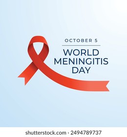 Plantilla de diseño de Vector del Día Mundial de la Meningitis buena para el uso de la celebración. Día Mundial de la Meningitis. Vector de cinta roja. diseño plano. eps 10.