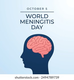 World Meningitis Day vector design template good for celebration usage. World Meningitis Day design. Red ribbon vector. flat design. eps 10.