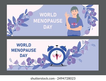 World Menopause Day banners. Vector illustration design concept of world menopause day observed on october 18. 