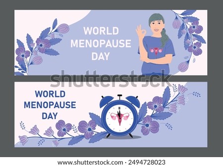 World Menopause Day banners. Vector illustration design concept of world menopause day observed on october 18. 