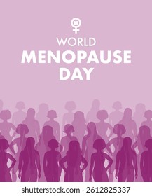 World menopause day illustration, women silhouettes poster.