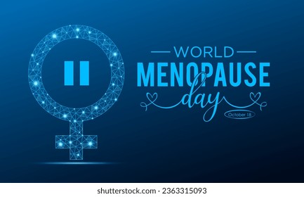 World Menopause Day is observed every year on the 18th October. Vector template for banner, greeting card, poster with background. Vector illustration.