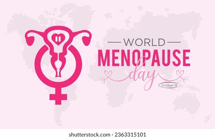 El Día Mundial de la Menopausia se celebra cada año el 18 de octubre. Plantilla vectorial para banner, tarjeta de saludo, afiche con fondo. Ilustración vectorial.