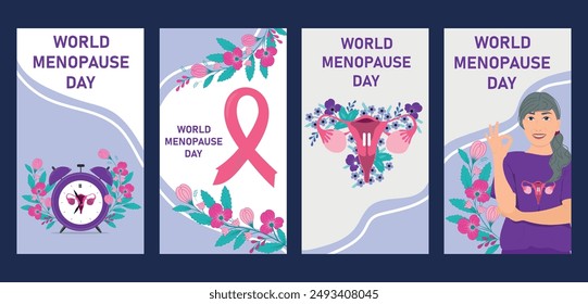 World Menopause Day Social Media Stories. Medicine concept