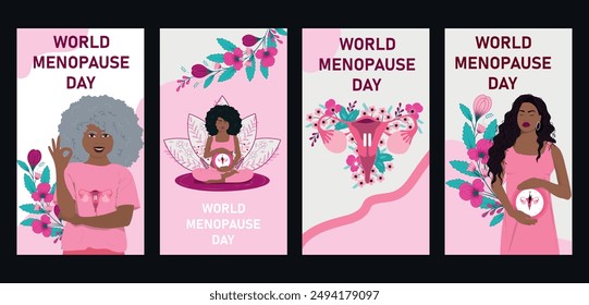 World Menopause Day Social Media Stories Template. Medicine concept