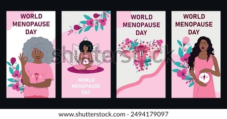 World Menopause Day Social Media Stories Template. Medicine concept