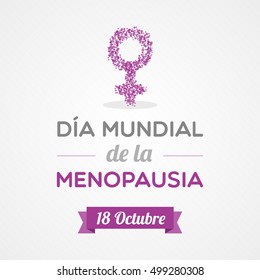 World Menopause Day in Spanish. Dia mundial de la menopausia. Vector illustration, flat design