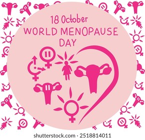 World Menopause Day vector illustration. Good for banner, poster, greeting card, party card, invitation, template, advertising, brochures, flyers, ad benners and social media