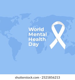 World mental day square size illustration