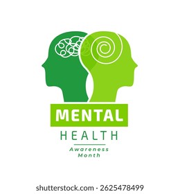 world mental health awareness month background vector