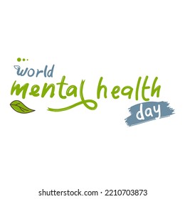 World Mental Health Day 10 October Poster Vector, Simple Text Effect