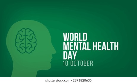 World Mental Health Day. 10 October. Template for banner, greeting card, poster background. Vector illustration