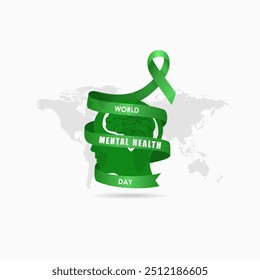 World mental health day, 10 October, Raising awareness of mental health. Medical healthcare design