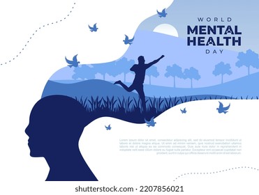 World Mental Health Day Background Celebrated On October 10th.