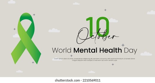 Pancarta de fondo del Día Mundial de la Salud Mental