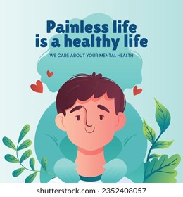 World Mental Health Day Background. Mental Health care concept. October 10. world mental health day awareness. Vector illustration. Poster, Banner, Flyer, Template. Social Media Post. Mental wellness.