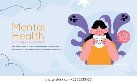 World Mental Health Day Background. Mental Health care concept. October 10. world mental health day awareness. Vector illustration. Poster, Banner, Flyer, Template. Social Media Post. Mental wellness.