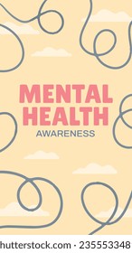 World Mental Health Day Background. Mental Health care concept. October 10. world mental health day awareness. Vector illustration. Poster, Banner, Flyer, Template. Social Media Post. Mental wellness.