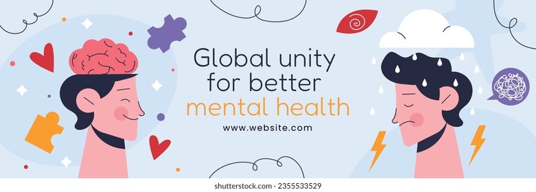 World Mental Health Day Background. Mental Health care concept. October 10. world mental health day awareness. Vector illustration. Poster, Banner, Flyer, Template. Social Media Post. Mental wellness.