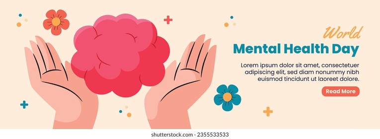 World Mental Health Day Background. Mental Health care concept. October 10. world mental health day awareness. Vector illustration. Poster, Banner, Flyer, Template. Social Media Post. Mental wellness.