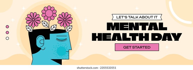 World Mental Health Day Background. Mental Health care concept. October 10. world mental health day awareness. Vector illustration. Poster, Banner, Flyer, Template. Social Media Post. Mental wellness.