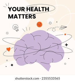 World Mental Health Day Background. Mental Health care concept. October 10. world mental health day awareness. Vector illustration. Poster, Banner, Flyer, Template. Social Media Post. Mental wellness.