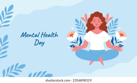 World Mental Health Day Background. Mental Health care concept. October 10. world mental health day awareness. Vector illustration. Poster, Banner, Flyer, Template. Social Media Post. Mental wellness.