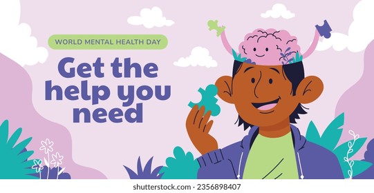 World Mental Health Day Background. Mental Health care concept. October 10. world mental health day awareness. Vector illustration. Poster, Banner, Flyer, Template. Social Media Post. Mental wellness.